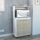 thumbnail image 3 of Mueble Para Microondas 113,5x63x36 Cm Blanco Y Café Claro, 3 of 8