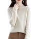 thumbnail image 1 of Suéter de lana para mujer, otoño e invierno, adelgazante, sin costuras, suéter de cuello alto medio, camisa de punto, 1 of 5