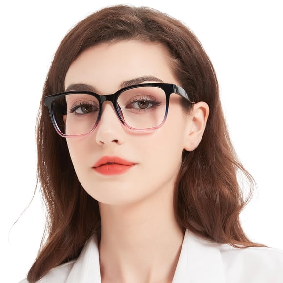 AEZUNI Gafas de Lectura Cuadradas Oversize para Mujer – Estilo Trendy, Lentes de 1.0 a 6.0 (Púrpura, 5.00x)