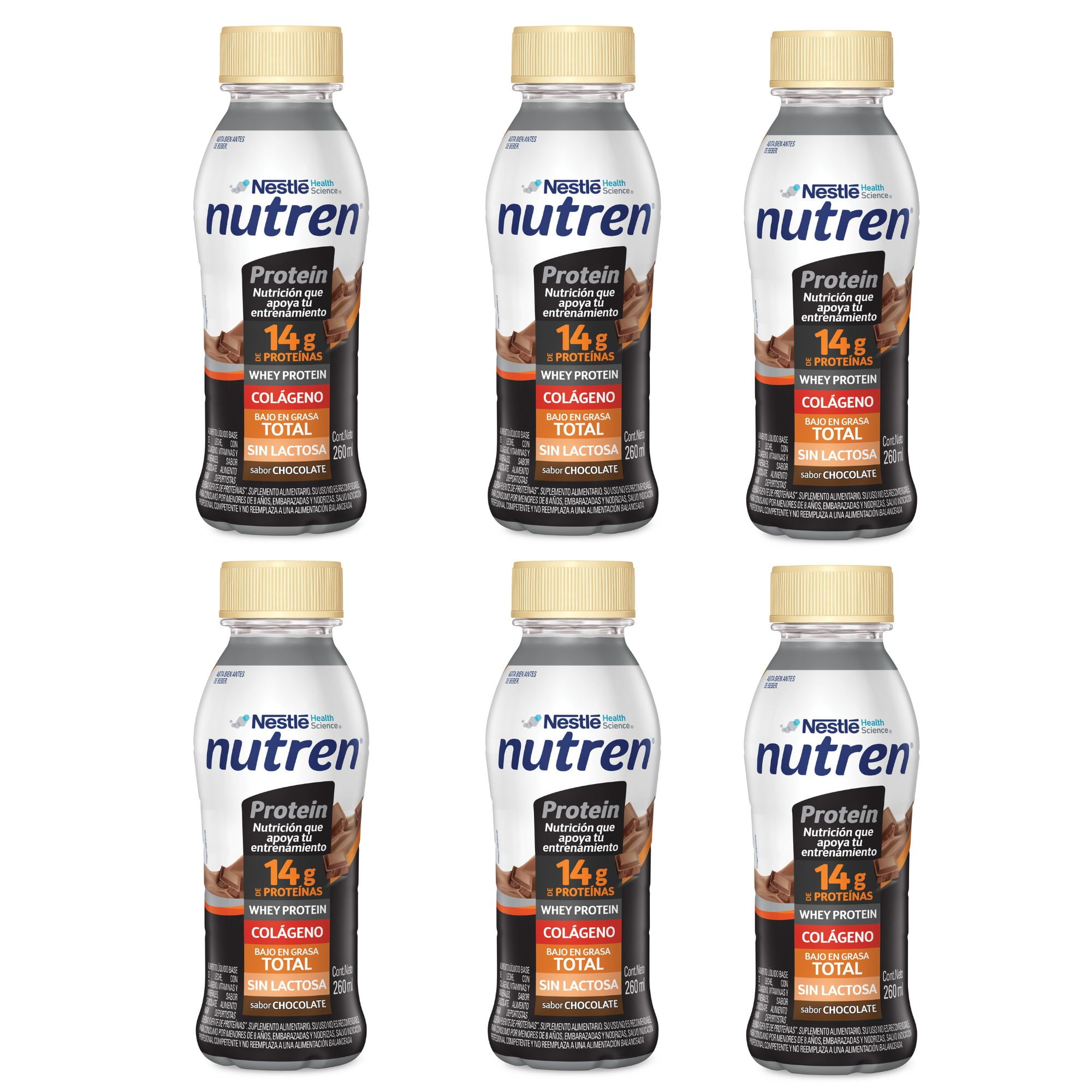 Nutren Protein Bebida Lactea Chocolate Suplemento Alimenticio 200ml X6