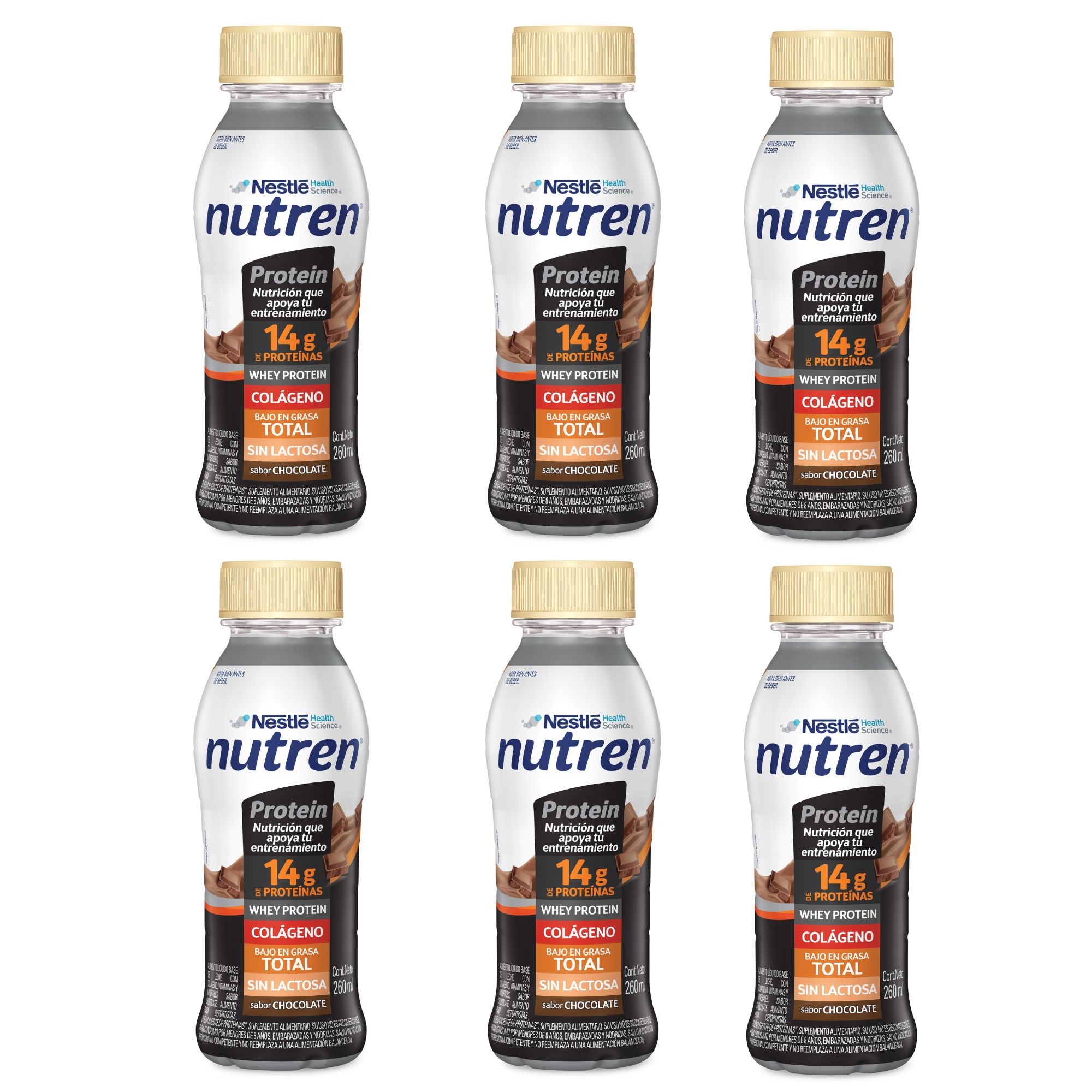 Nutren Protein Bebida Lactea Chocolate Suplemento Alimenticio 200Ml X6