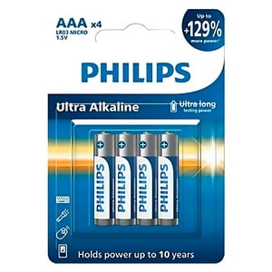 4 Pilas Alcalinas Aaa Blíster Philips Lr03E4B - Ps