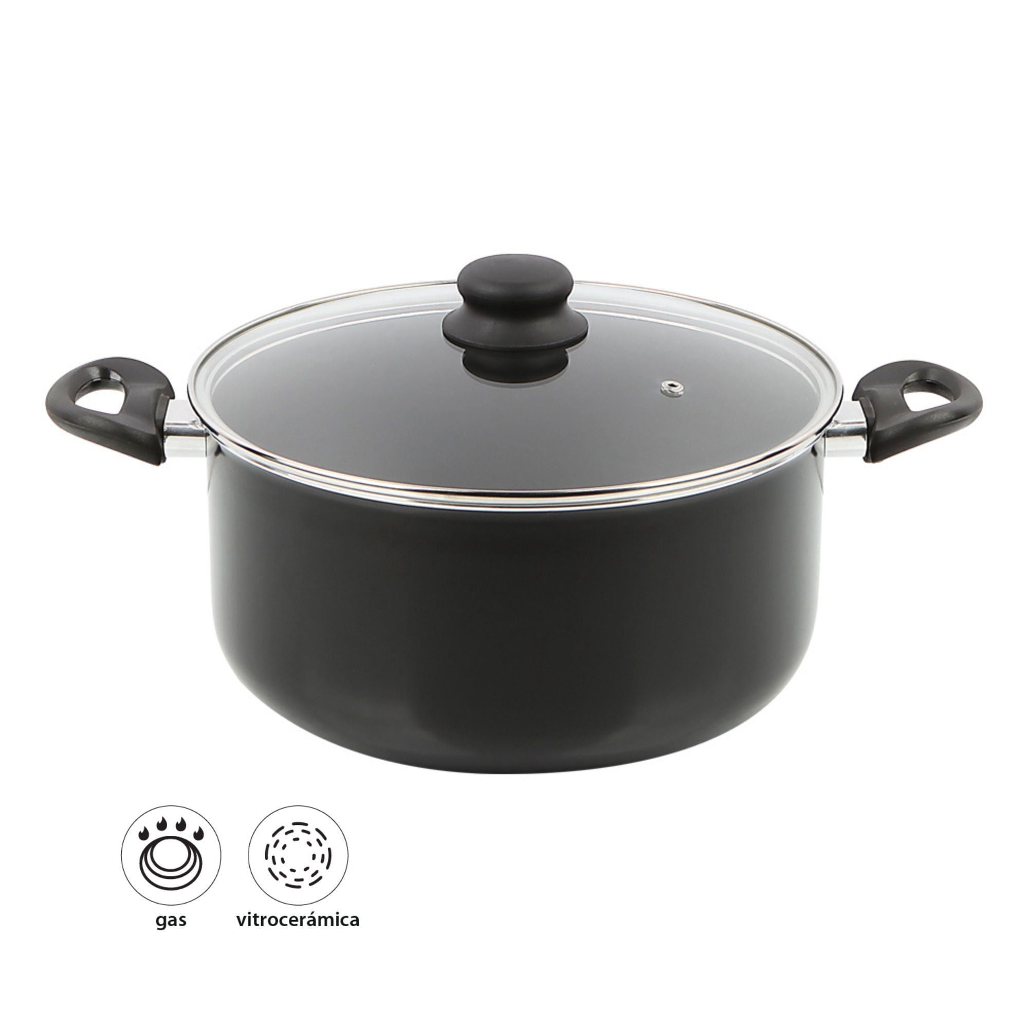 Haus - Olla Aluminio Prensado Antiadherente 28 Cm (8.6 Litros) 2 Piezas