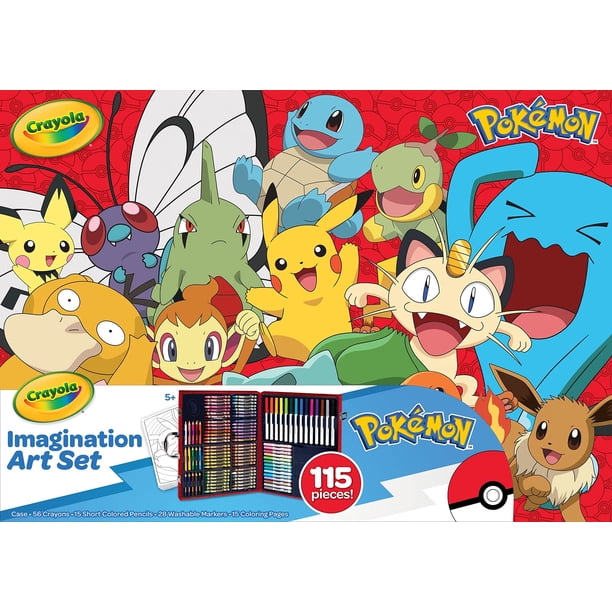 Set de arte Crayola Pokémon Imagination 115 piezas con funda para niños mayores de 5 años