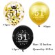 thumbnail image 5 of Globo SHUNTAI 30 cm 51.º Cumpleaños Oro y Negro, 5 of 7