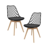 Habita2 Chile - Pack 2 Silla Tulip Acolchada Mesh Negro