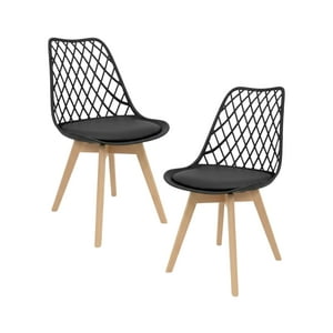 Habita2 Chile - Pack 2 Silla Tulip Acolchada Mesh - Negro