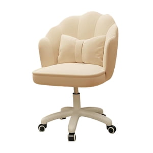 Bothyi - Silla De Oficina Giratoria De Terciopelo Suave Para Escritorio, Muebles De Oficina Y Sala De Lectura, Color Beige