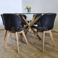 Coricori - Comedor Mesa Warwick 100Cm + 4 Sillas Mariposa Wood Negro