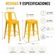 thumbnail image 5 of Pack de 2 Sillas Tolix Altas Amarillas Para Bar | Diseño Industrial Metálico | LORE, 5 of 6