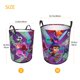 thumbnail image 5 of La Leyenda de la Búsqueda Cesta de lavandería de gran capacidad redonda con asa, bolsa para ropa sucia plegable, almacenamiento para dormitorio, baño y lavadero 44x35 cm, 5 of 6