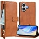 thumbnail image 2 of Funda Billetera Cremallera para iPhone 17 con Porta Tarjetas, Soporte y Correa Marrón, 2 of 5
