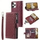 thumbnail image 1 of Premium Leather Flip Phone Case with Zipper Wallet for iPhone 14, 13, 12, 11 Pro Max, X, XS, XR, 8, 7, Plus SE 2020, 2022, 1 of 3