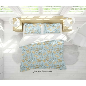 Milsleep - 3D Animales Marinos Concha Patrón Funda De Edredón Set Ropa De Cama Set Funda Nórdica