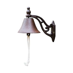 Magideal - Timbre De Hierro Fundido Para Puerta De Entrada, Campana De Cena Retro Montada En La Pared, Decoración Colgante De Pared Para Decoración Exterior Del