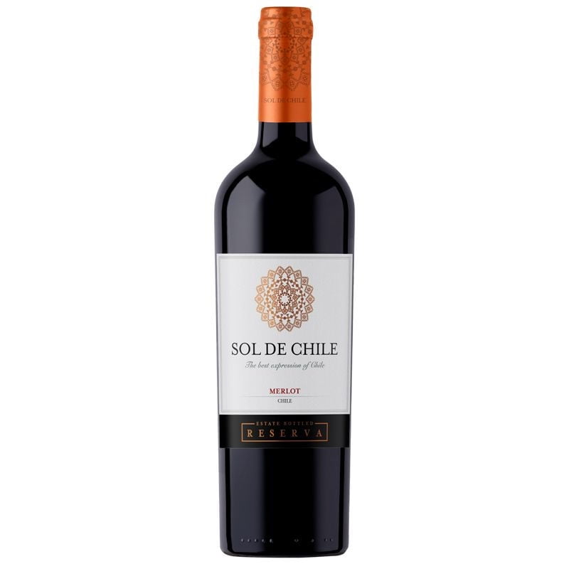 Vino Tinto Merlot Botella 750 cc Sol de Chile