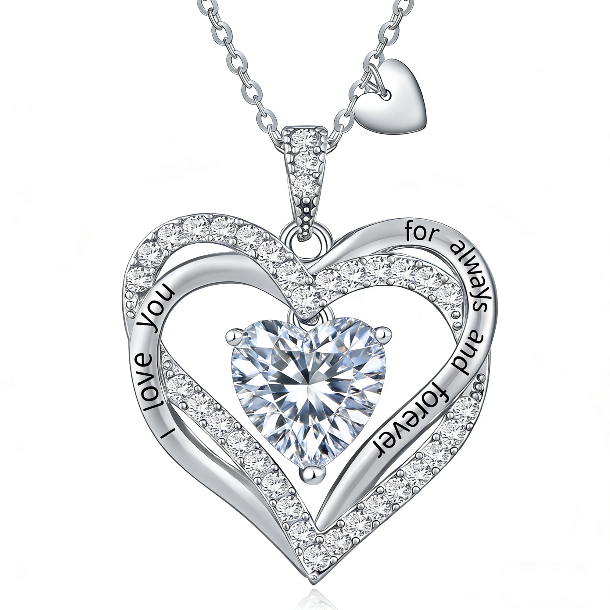 Heshpaws - Colcollares Colgantes De Amor De Amor Para Mujeres Con Piedra De Nacimiento Zirconia, Regalo De Joyería De Aniversario De Cumpleaños De Navidad Para Mujeres Esposa