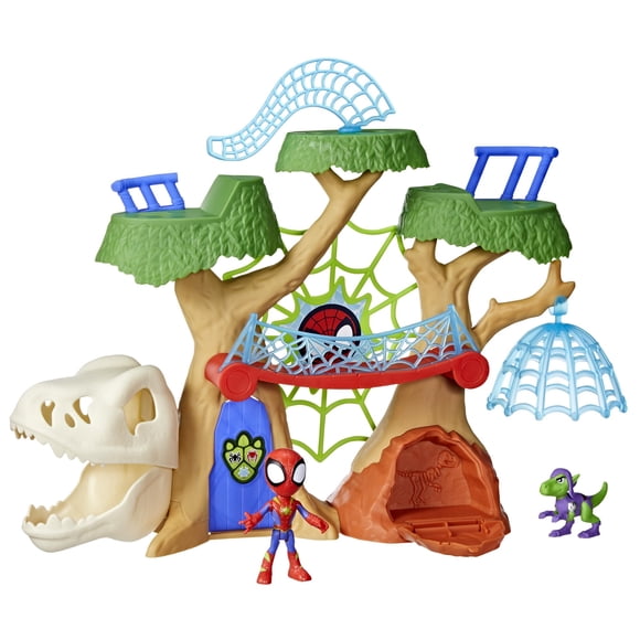 Set de juego Spidey y sus increíbles amigos Marvel Dino-Webs Treehouse