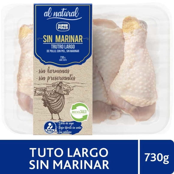 Pollo Trutro Largo Sin Marinar Envasado, 730 g