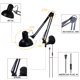 thumbnail image 5 of Luz de pared BRRSKBK de 37 cm, negra, ajustable, metal, 110‑220 V, 5 of 7