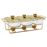 Magideal - Buffet Calentador De Alimentos Bandejas De Calentadores De Alimentos 3 Rejillas 1.3L / 1.5L Utensilios De Cocina, Estante De Alambre Utensilios Para