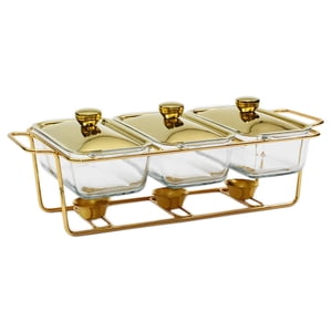 Magideal - Buffet Calentador De Alimentos Bandejas De Calentadores De Alimentos 3 Rejillas 1.3L / 1.5L Utensilios De Cocina, Estante De Alambre Utensilios Para