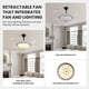 thumbnail image 2 of Ventilador de techo APBEAMLighting 100 cm blanco con control remoto LED, 2 of 9