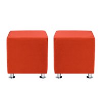 Bodevir - Set Pouf Cali 1C Felpa 12 Naranjo