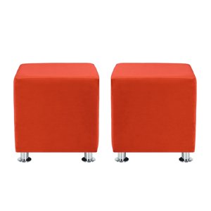 Bodevir - Set Pouf Cali 1C Felpa 12 Naranjo