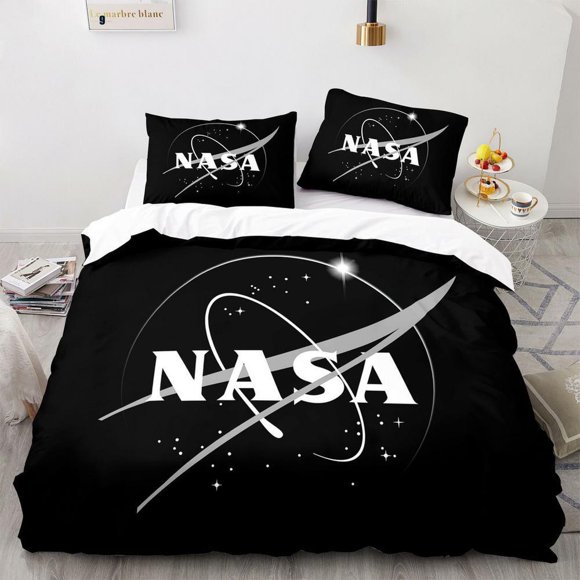 Nasa Mars Logo Quilt Duvet Cover Set Bedspread Bedding 3-Piece Bedding Set