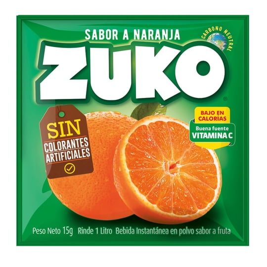Refresco Sabor Naranja Sobre 15 g Zuko