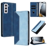 Funda Foxdock Para Samsung Galaxy S21 Fe De Cuero Premium Bicolor Con Ranuras Rfid, Carcasa Tipo Billetera Antigolpes Y Soporte Plegable