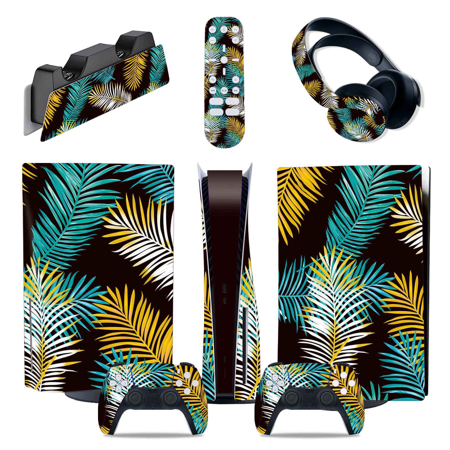 Genérico - Pegatina Para Consola De Juegos Compatible Con Playstation 5 Edición Disco Y Digital, Juego De Piel Para Controladores - Película Protectora De Color Sólido Galaxy Marble