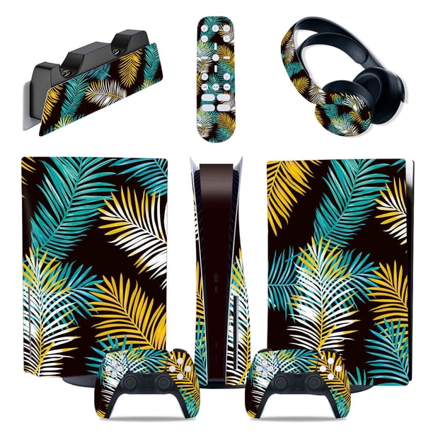 Pegatina para consola de juegos compatible con PlayStation 5 Edición Disco y Digital, juego de piel para controladores - Película protectora de color sólido Galaxy Marble