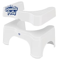 Squatty Potty - Taburete De Baño En Cuclillas Con Forma De Orinal Ajustable 2.0, Color Blanco