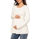 thumbnail image 4 of INSPIRE CHIC Vestido de Maternidad de Manga Larga Casual Túnica Línea A Babydoll Vestidos de Suéter 2XL Blanco, 4 of 6