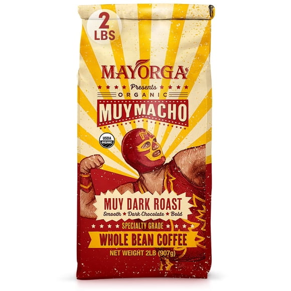 Café Mayorga Muy Macho, tostado oscuro intenso, 907 g, 100% arábica