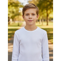 Grupo Agw - Pack 3 Camisetas Blancas Niño 100% Algodón Manga Larga - 16