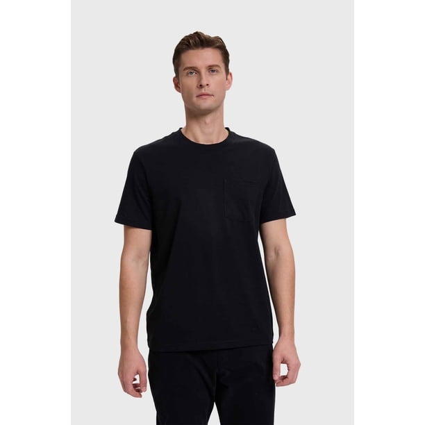 Polera Hombre Básica Con Bolsillo Negro - lll