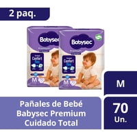 2 Paquetes Pañales Babysec Premium 140 Un Talla M