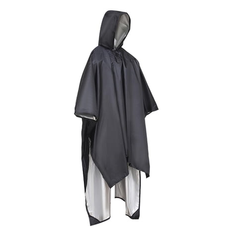 Magideal - Poncho De Lluvia Con Capucha Y Capa De Lluvia Capa De Lluvia Chaqueta Protectora Reutilizable Chubasquero Ligero Para Adultos Hombres Mujeres Unisex A Negro