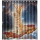 thumbnail image 1 of Cortina de ducha con diseño de gato, nebulosa espacial, universo, galaxia retro, diseño tribal, juego de cortina de baño con ganchos, tamaño 66 x 72 pulgadas, 1 of 3