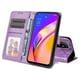 thumbnail image 4 of Funda tipo cartera FOXDOCK para OPPO Reno 5Z 5G , diseño girasol en relieve, cuero PU, cierre magnético, soporte y tarjetero, 4 of 5