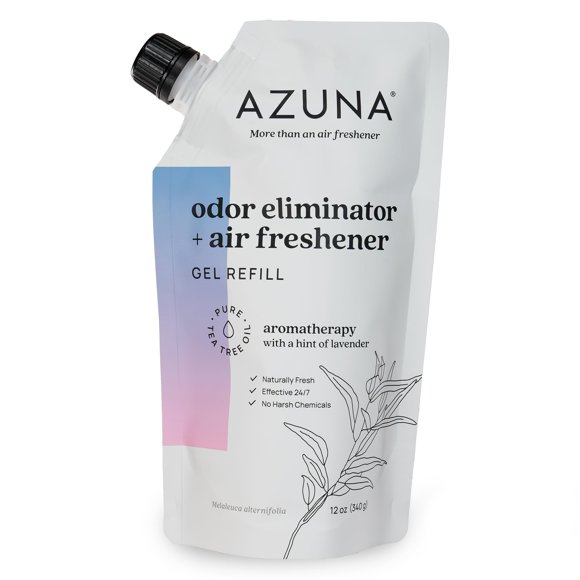Recambio de gel purificador de aire Azuna totalmente natural para eliminar olores, 350 ml