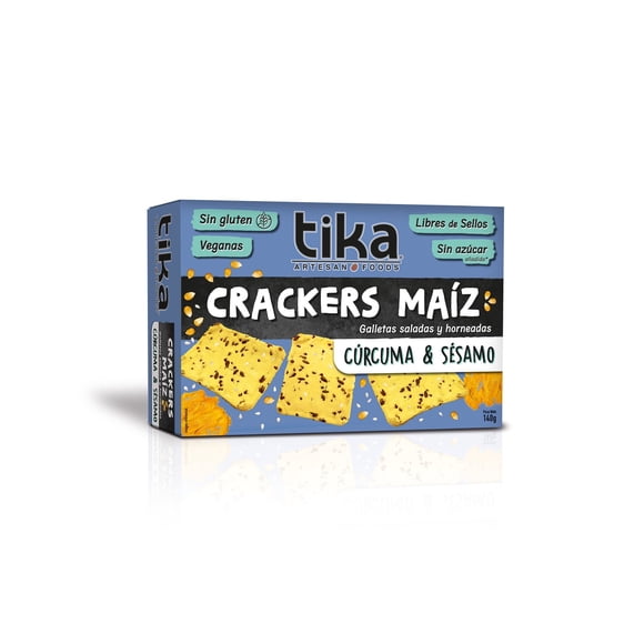 Galletas Saladas Artesanales Cúrcuma y Sésamo Caja, 140 g