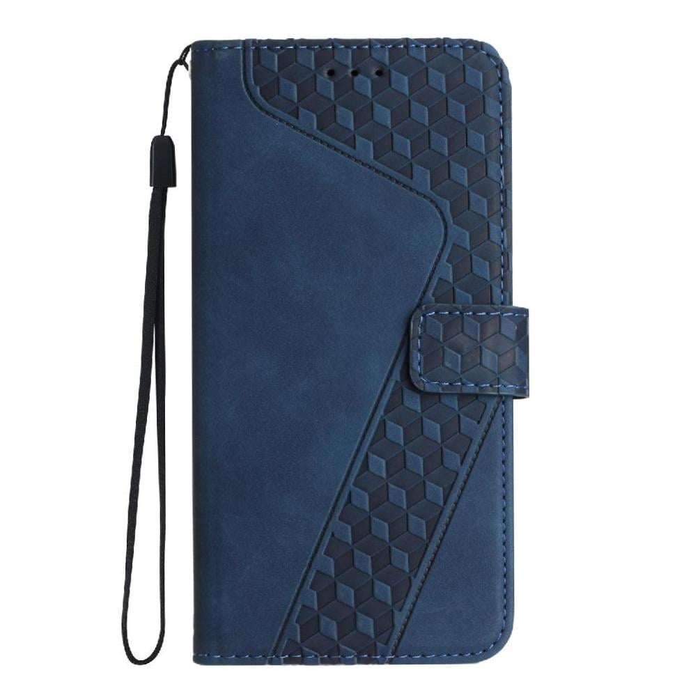 Foxdock - Funda Tipo Cartera Para Honor Play 9t 5g Con Tarjetero, Bolsillo Para Billetes, Soporte, Cierre Magnético Y Correa Para La Muñeca, Funda Tipo Folio Con Textura Geométrica Azul