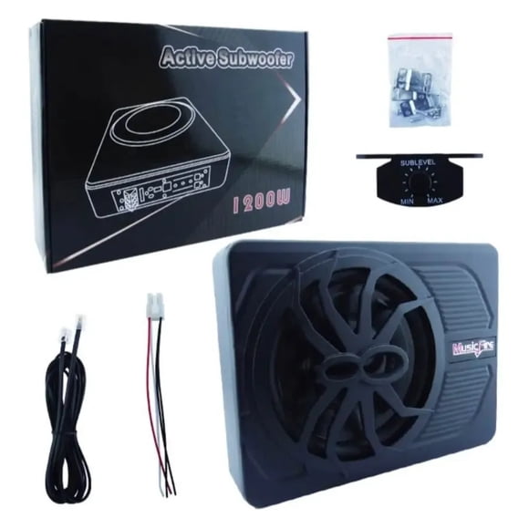 Subwoofer Amplificado Plano MUSICFIRE 1200W 12V | Potencia, Calidad y Diseño Compacto
