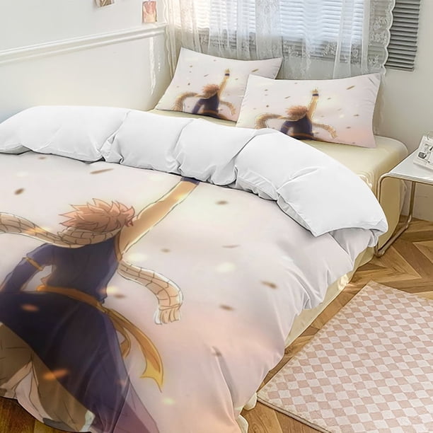 Fairy Tail Anime Home Bed 3-piece Set Classic Japanese Anime Polyester Wash Student Dormitory Set