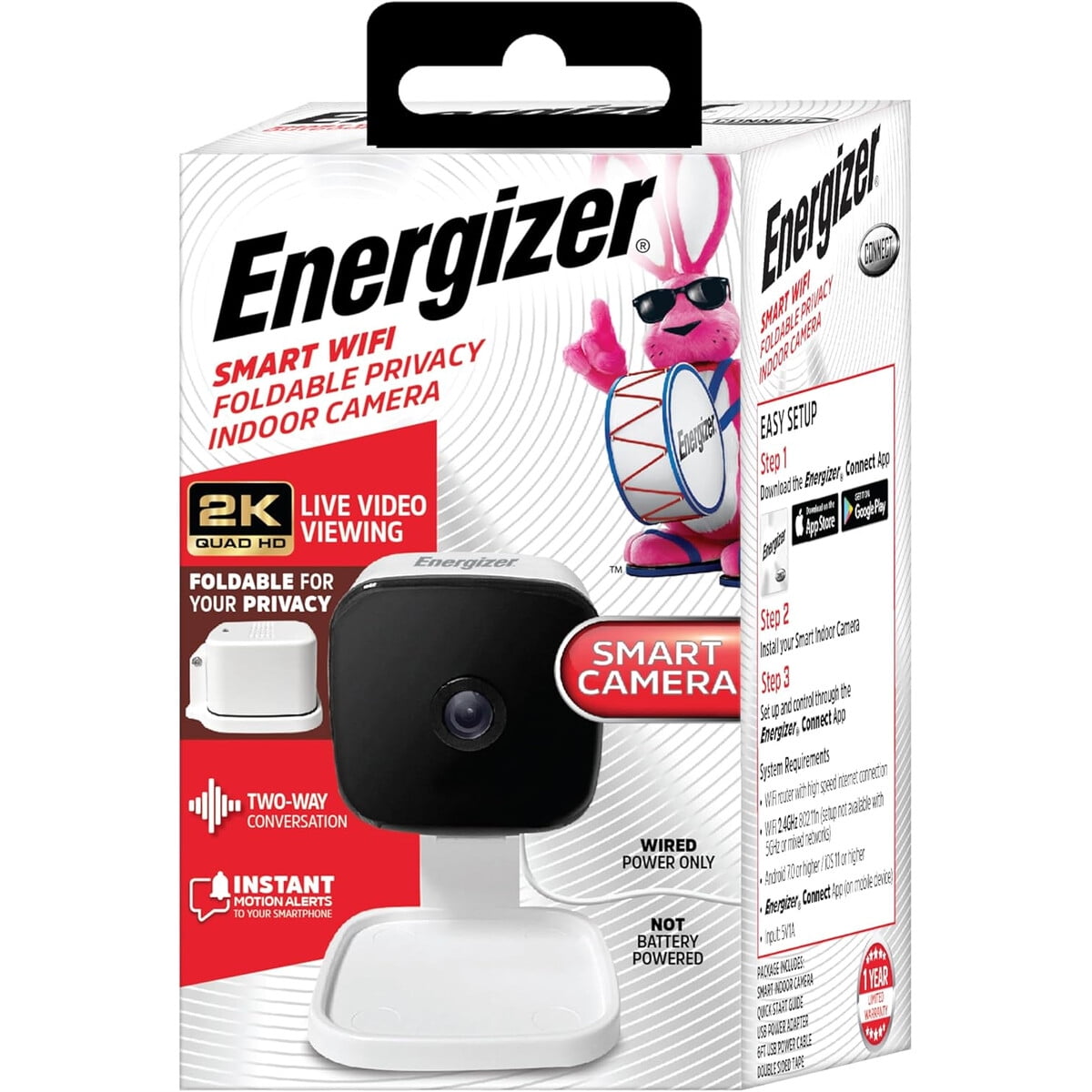 Cámara Seguridad Energizer Smart 2k Qhd Interior Wifi 2.4ghz