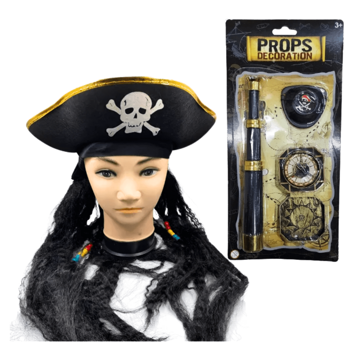 Genérico - Accesorios Disfraz Pirata Juvenil / Adulto Halloween 2025